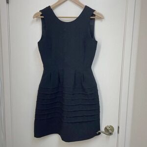 Madewell Black Dress Womens Size 2 Textured Sleeveless Pockets Simple Cocktail
